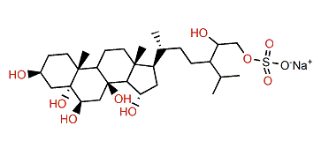 24-Ethyl-5a-cholestane-3b,5,6b,8,15a,28,29-heptol 24-sulfate